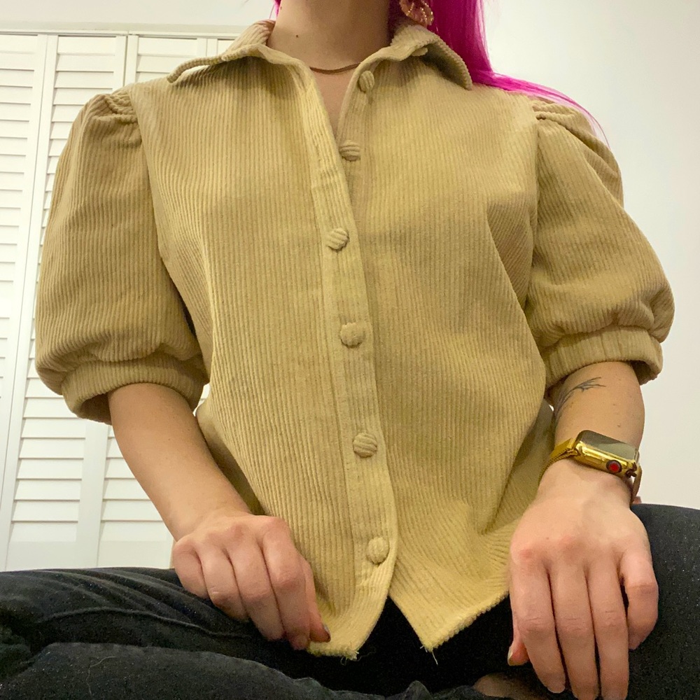 Nasty Gal ‘Cord-uroy to Tears’ Puff Sleeve Shirt
